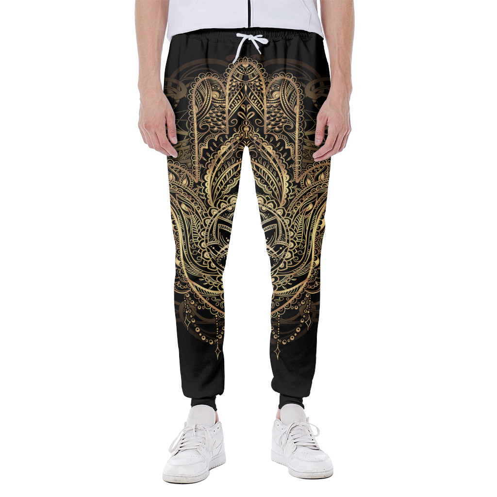 Spiritual Hamsa Hand Of Fatima Print Scuba Joggers