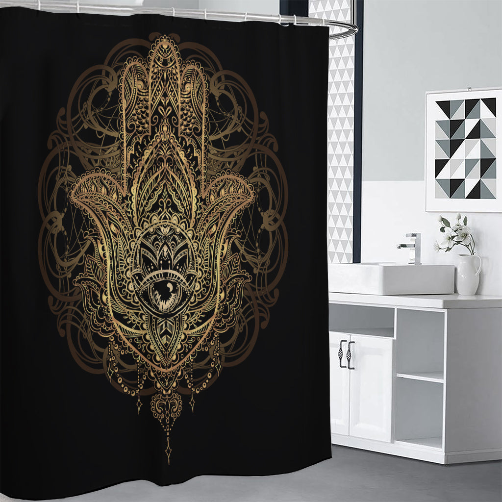 Spiritual Hamsa Hand Of Fatima Print Shower Curtain