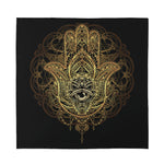 Spiritual Hamsa Hand Of Fatima Print Silk Bandana