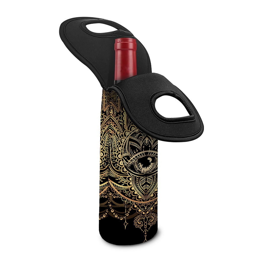 Spiritual Hamsa Hand Of Fatima Print Single Neoprene Wine Tote