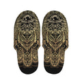 Spiritual Hamsa Hand Of Fatima Print Slippers