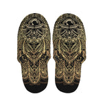 Spiritual Hamsa Hand Of Fatima Print Slippers