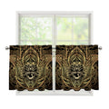 Spiritual Hamsa Hand Of Fatima Print Tier Curtains