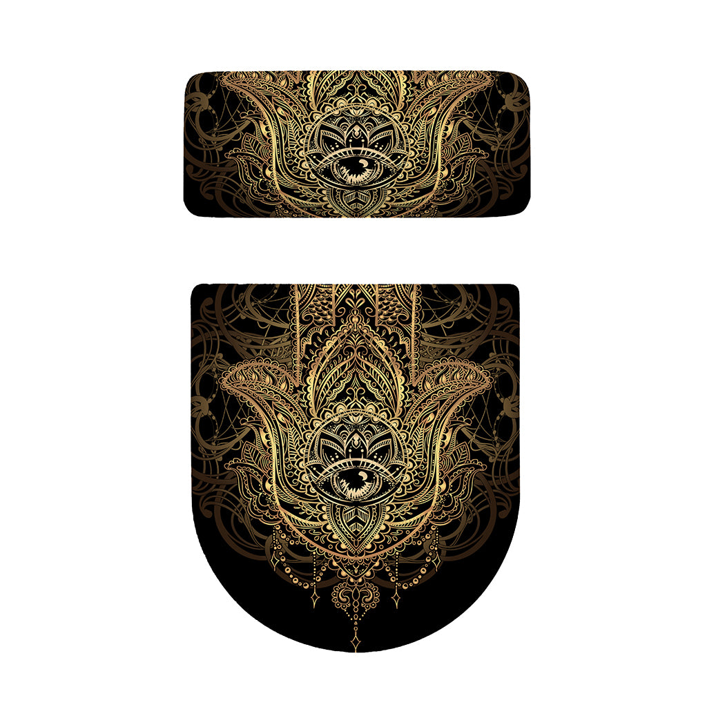 Spiritual Hamsa Hand Of Fatima Print Toilet Lid And Tank Cover Set