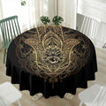 Spiritual Hamsa Hand Of Fatima Print Waterproof Round Tablecloth