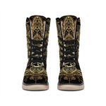 Spiritual Hamsa Hand Of Fatima Print Winter Boots