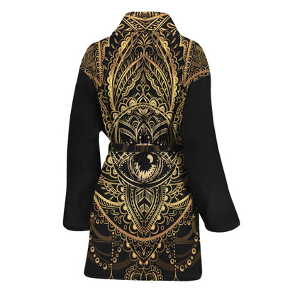 Spiritual Hamsa Hand Of Fatima Print Women's Bathrobe