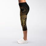 Spiritual Hamsa Hand Of Fatima Print Women's Capri Leggings