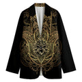 Spiritual Hamsa Hand Of Fatima Print Women's Cotton Blazer