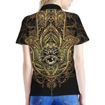 Spiritual Hamsa Hand Of Fatima Print Women's Polo Shirt