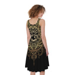 Spiritual Hamsa Hand Of Fatima Print Women's Sleeveless Dress