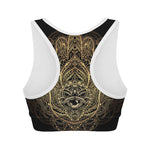 Spiritual Hamsa Hand Of Fatima Print Women's Sports Bra