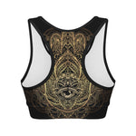 Spiritual Hamsa Hand Of Fatima Print Women's Sports Bra