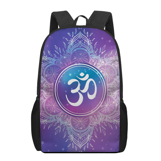 Spiritual Om Mandala Print 17 Inch Backpack