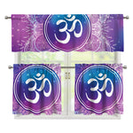 Spiritual Om Mandala Print 3 Piece Kitchen Curtains