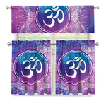 Spiritual Om Mandala Print 3 Piece Kitchen Curtains