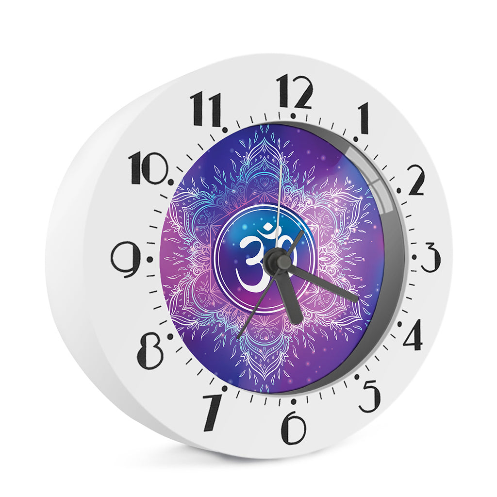 Spiritual Om Mandala Print Alarm Clock