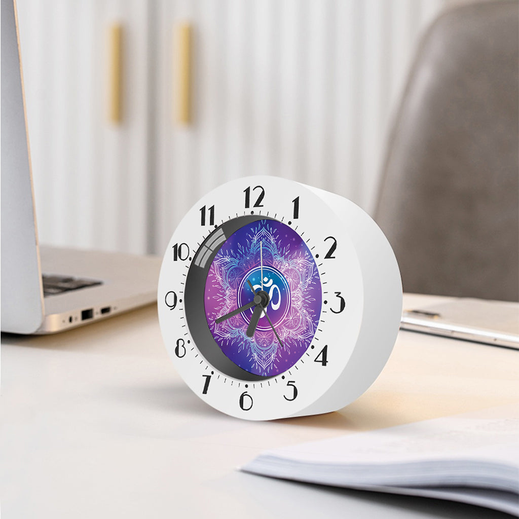 Spiritual Om Mandala Print Alarm Clock