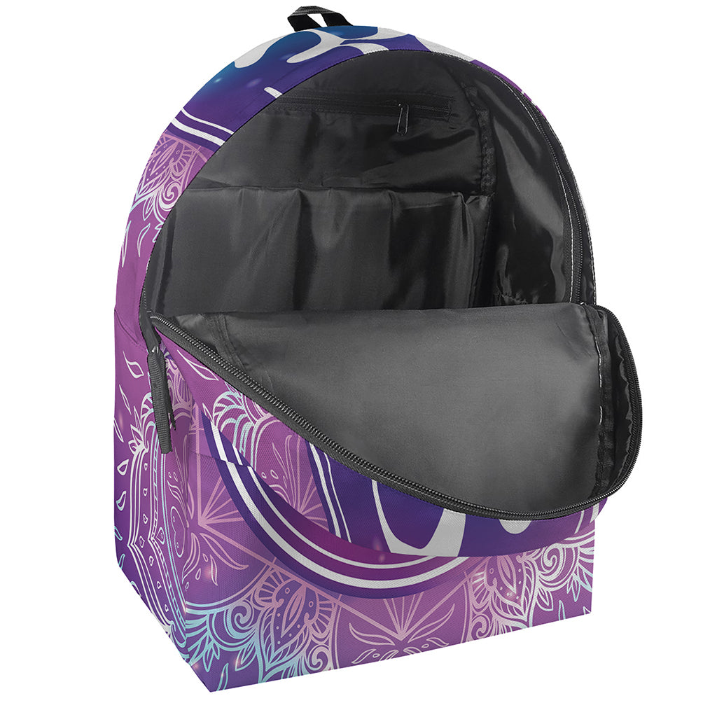 Spiritual Om Mandala Print Backpack
