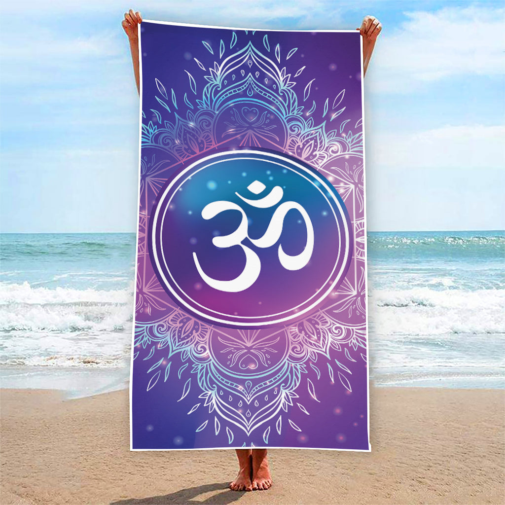 Spiritual Om Mandala Print Beach Towel