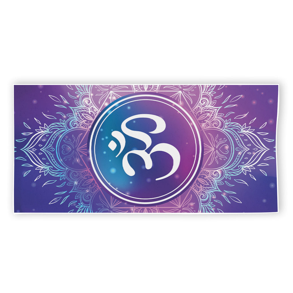Spiritual Om Mandala Print Beach Towel