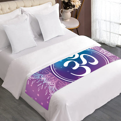 Spiritual Om Mandala Print Bed Runner