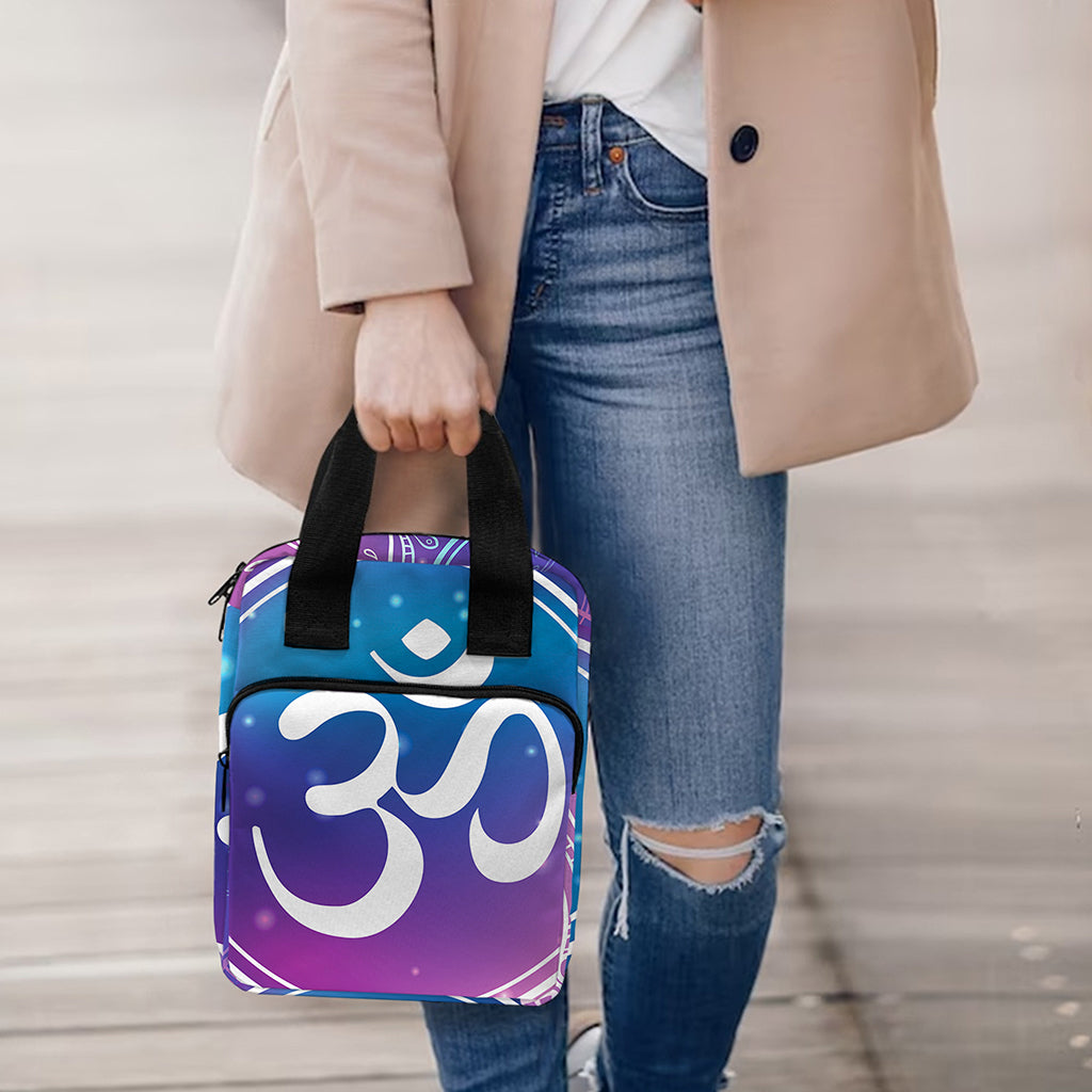 Spiritual Om Mandala Print Bible Tote Bag