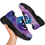 Spiritual Om Mandala Print Black Chunky Shoes