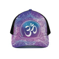 Spiritual Om Mandala Print Black Mesh Trucker Hat