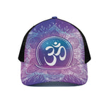 Spiritual Om Mandala Print Black Mesh Trucker Cap