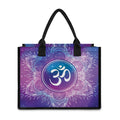 Spiritual Om Mandala Print Canvas Tote Bag