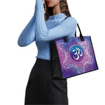 Spiritual Om Mandala Print Canvas Tote Bag
