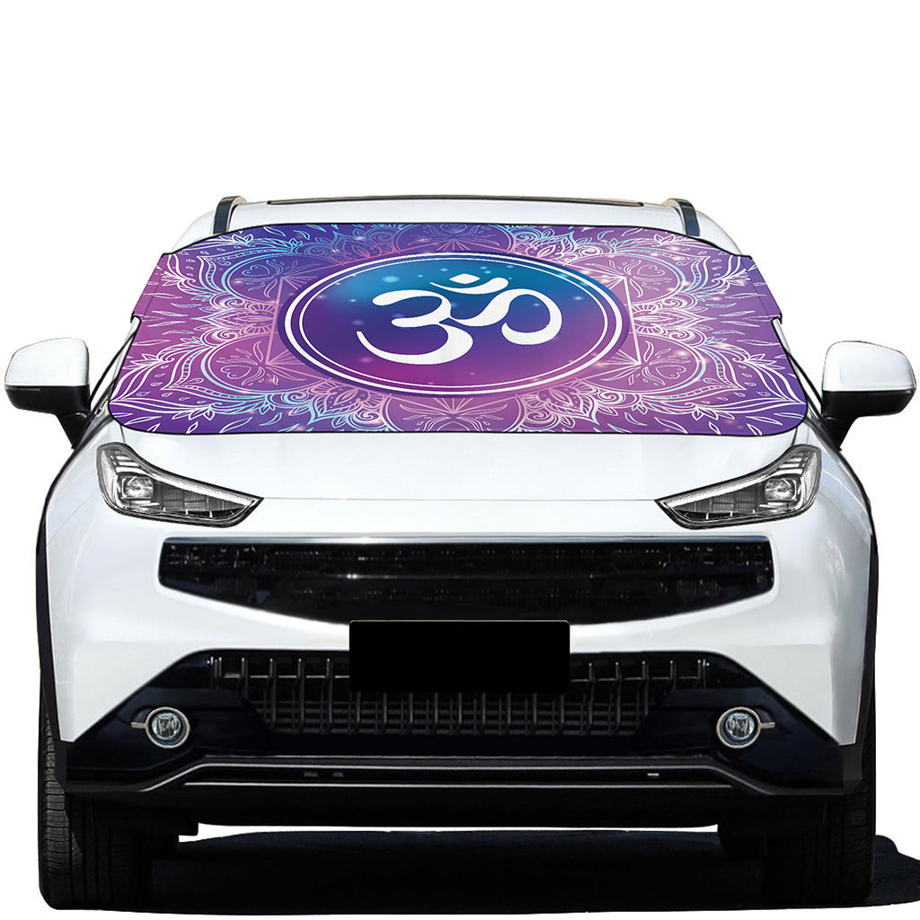 Spiritual Om Mandala Print Car Windshield Snow Cover