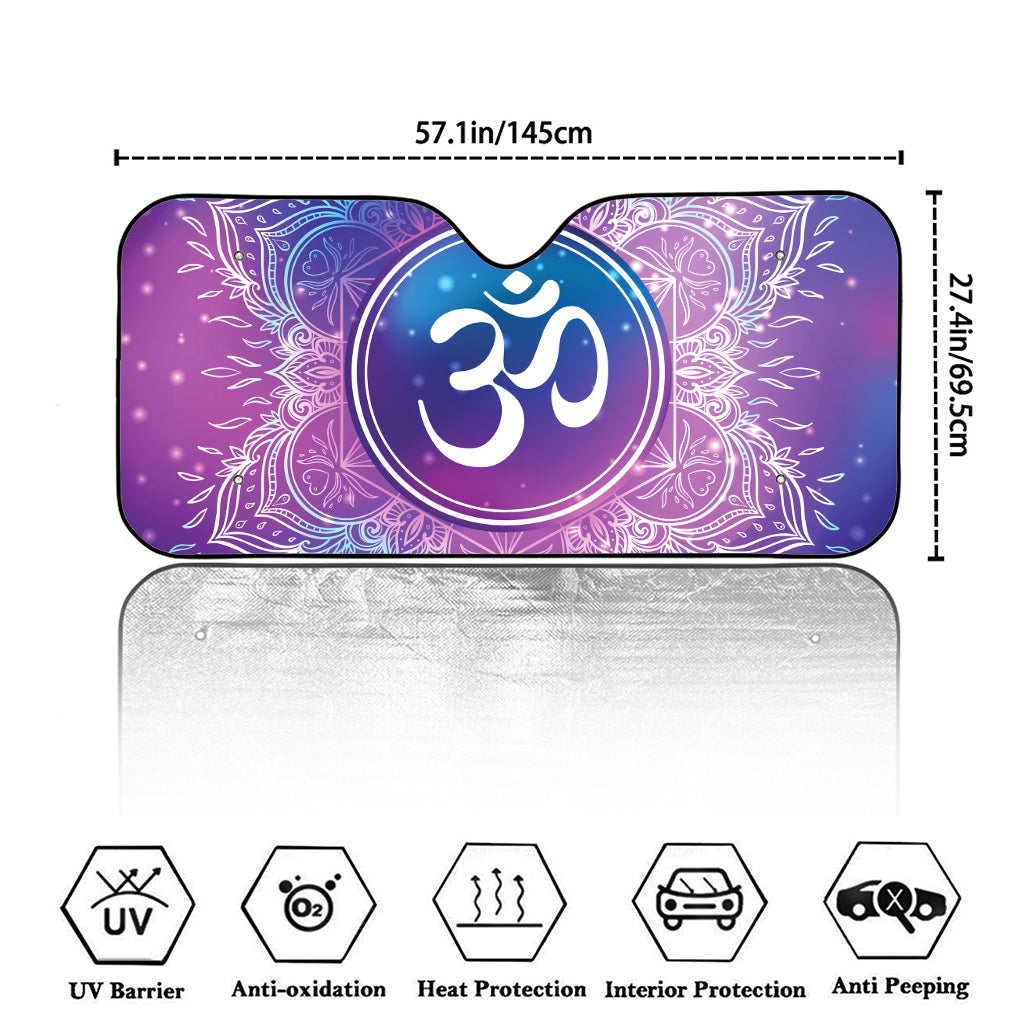 Spiritual Om Mandala Print Car Windshield Sun Shade