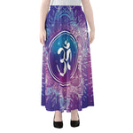 Spiritual Om Mandala Print Chiffon Maxi Skirt