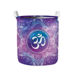 Spiritual Om Mandala Print Collapsible Laundry Basket