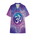Spiritual Om Mandala Print Cotton Hawaiian Shirt