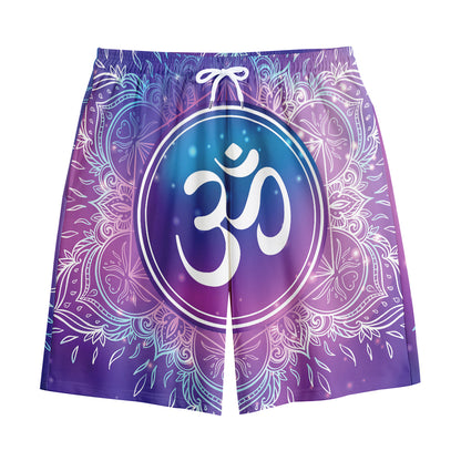 Spiritual Om Mandala Print Cotton Shorts