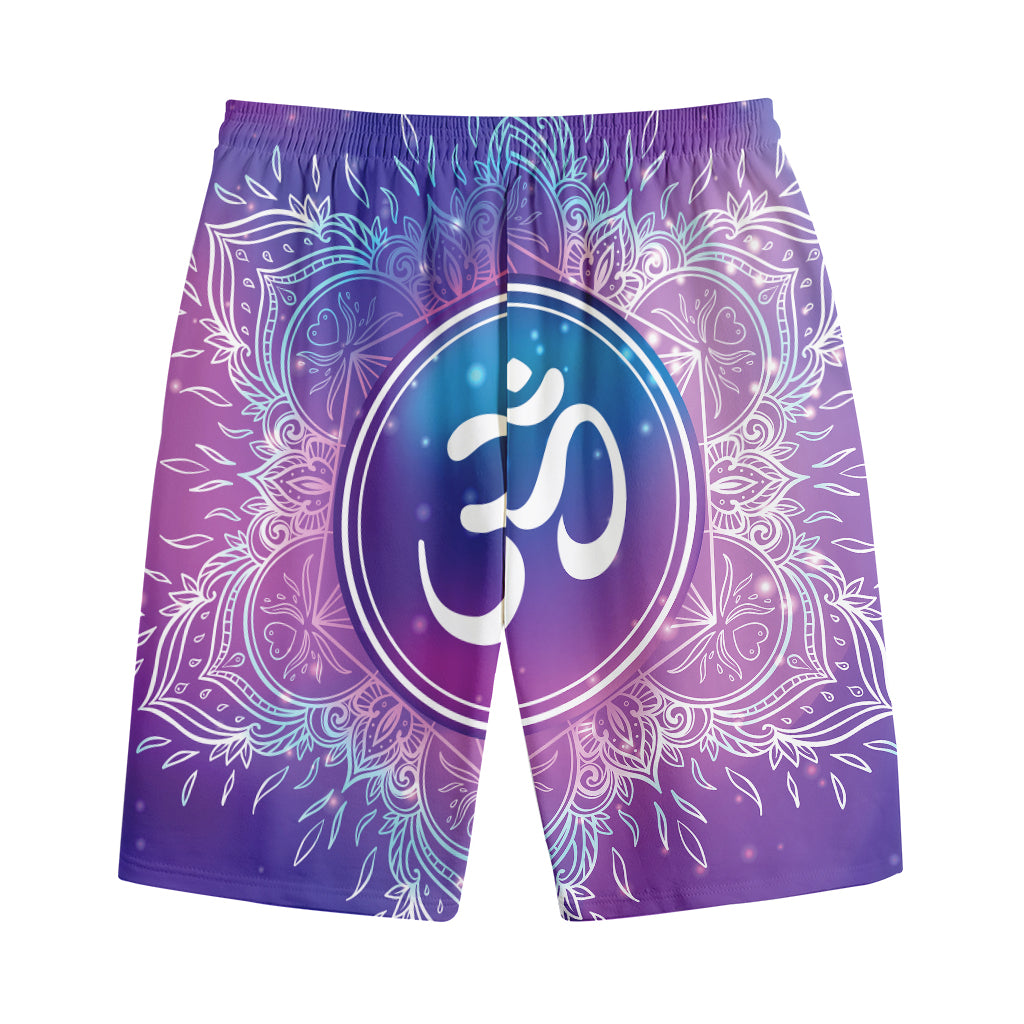 Spiritual Om Mandala Print Cotton Shorts