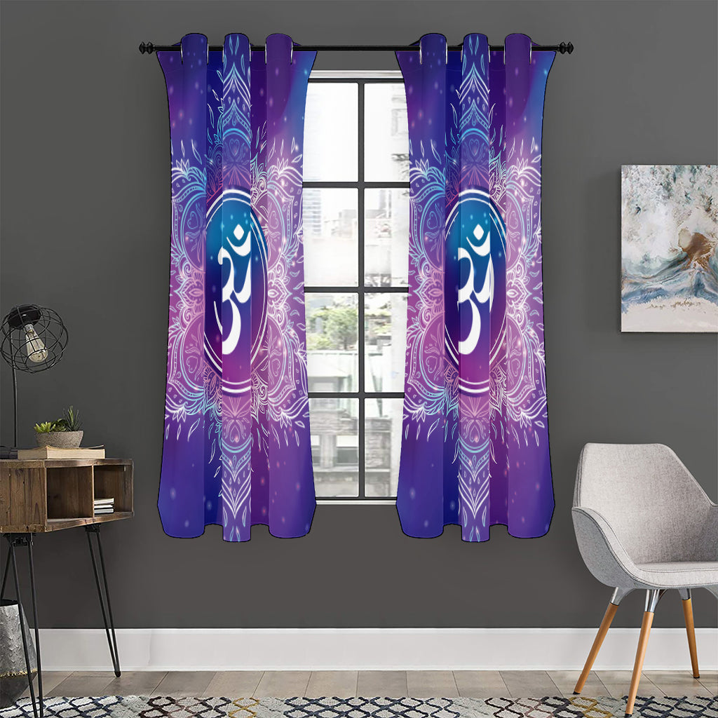 Spiritual Om Mandala Print Curtain