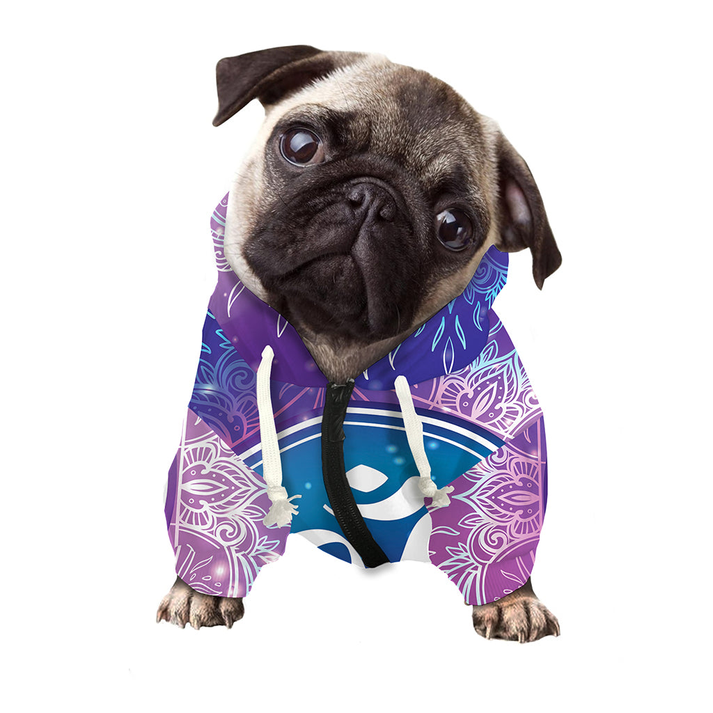 Spiritual Om Mandala Print Dog Zip Up Hoodie