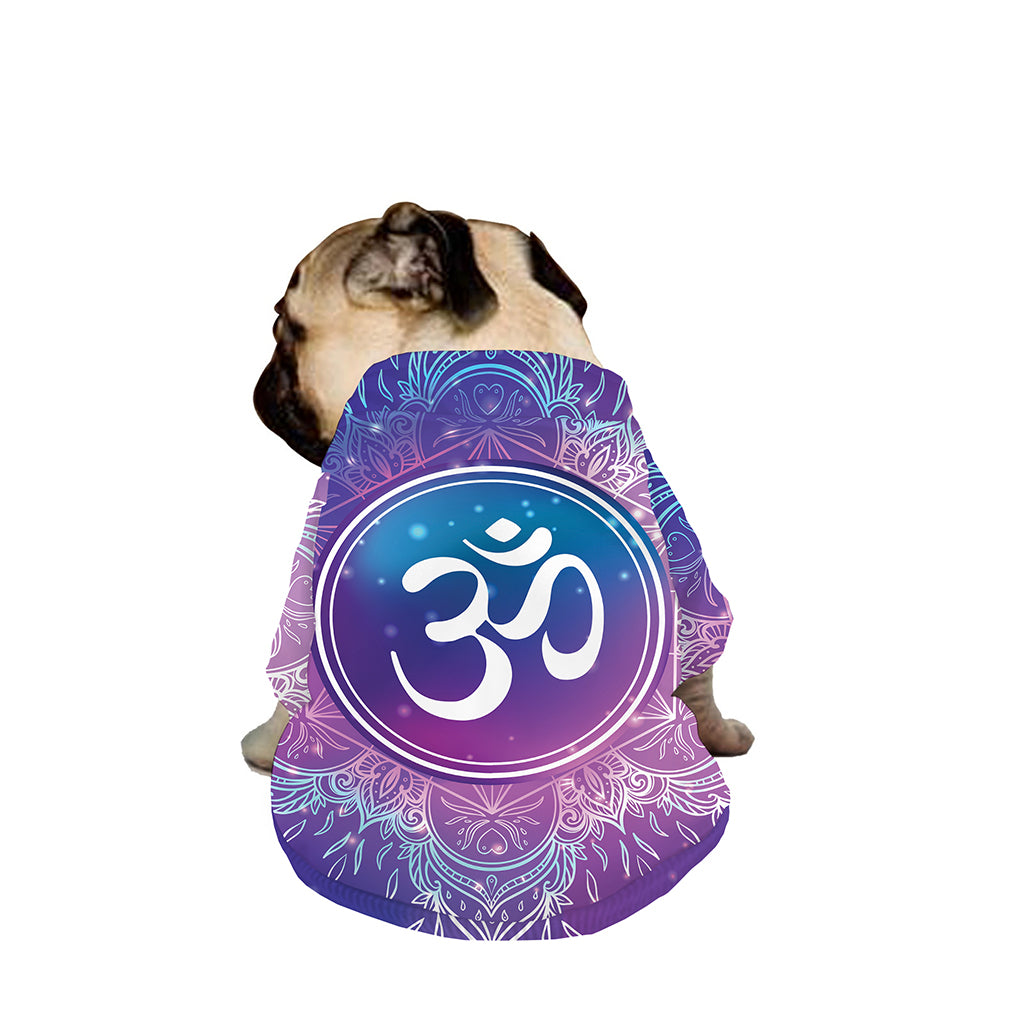 Spiritual Om Mandala Print Dog Zip Up Jacket