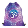 Spiritual Om Mandala Print Drawstring Bag