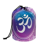 Spiritual Om Mandala Print Drawstring Makeup Bag