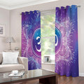Spiritual Om Mandala Print Extra Wide Grommet Curtains