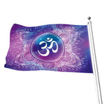 Spiritual Om Mandala Print Flag