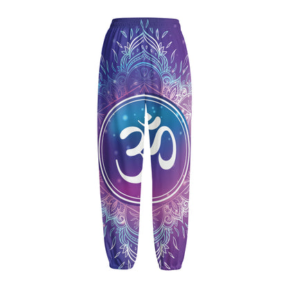 Spiritual Om Mandala Print Fleece Lined Knit Pants
