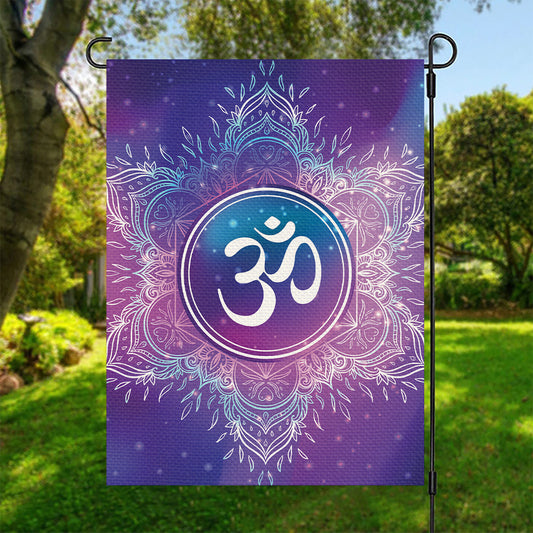 Spiritual Om Mandala Print Garden Flag