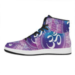 Spiritual Om Mandala Print High Top Leather Sneakers