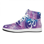 Spiritual Om Mandala Print High Top Leather Sneakers